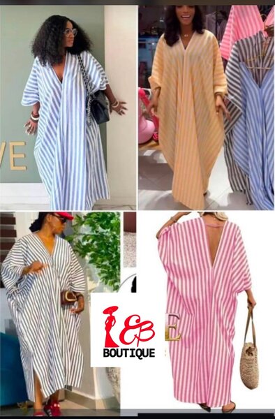 Robe longue rayée élégante