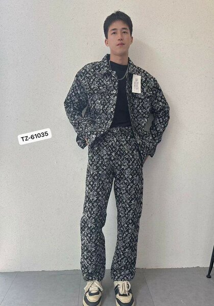 Ensemble veste et pantalon homme à motifs