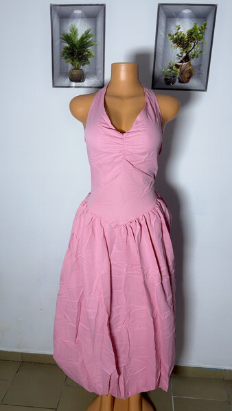 Robe longue rose élégante