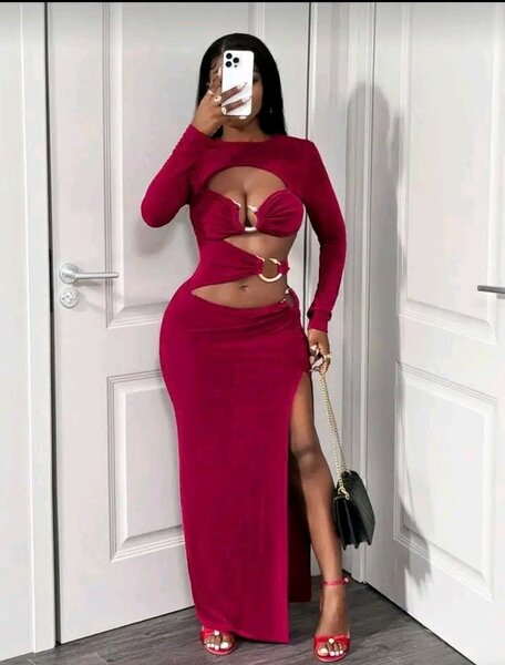 Robe rouge sexy en 2 pièces