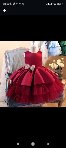 Robe de princesse rouge fille