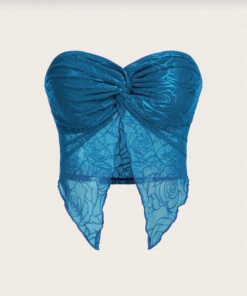 Bustier en dentelle bleu