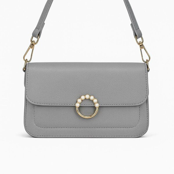 Sac à main élégant gris perlé