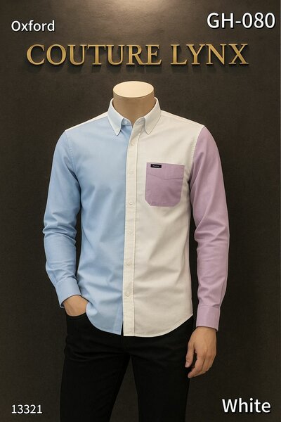 Chemise bicolore Oxford homme