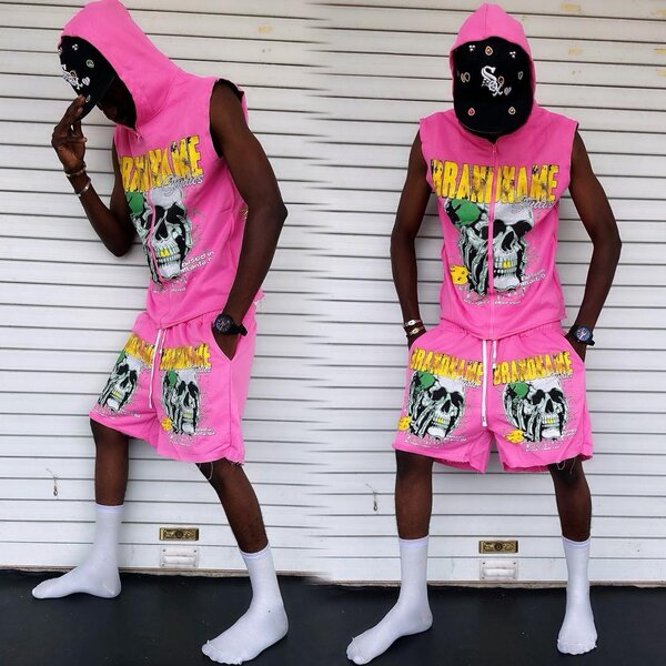 Ensemble short rose urbain stylé