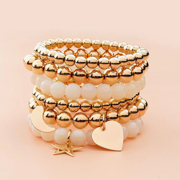 Bracelets perles dorés chic