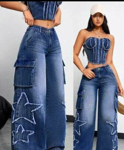 Ensemble jeans cargo femme chic