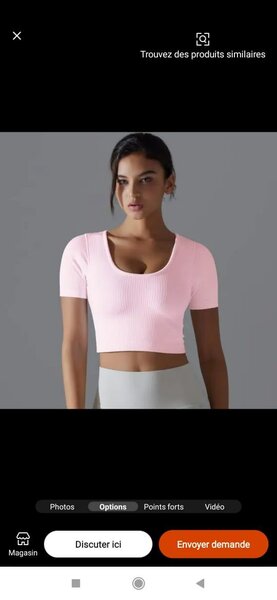 Crop top rose pour femme