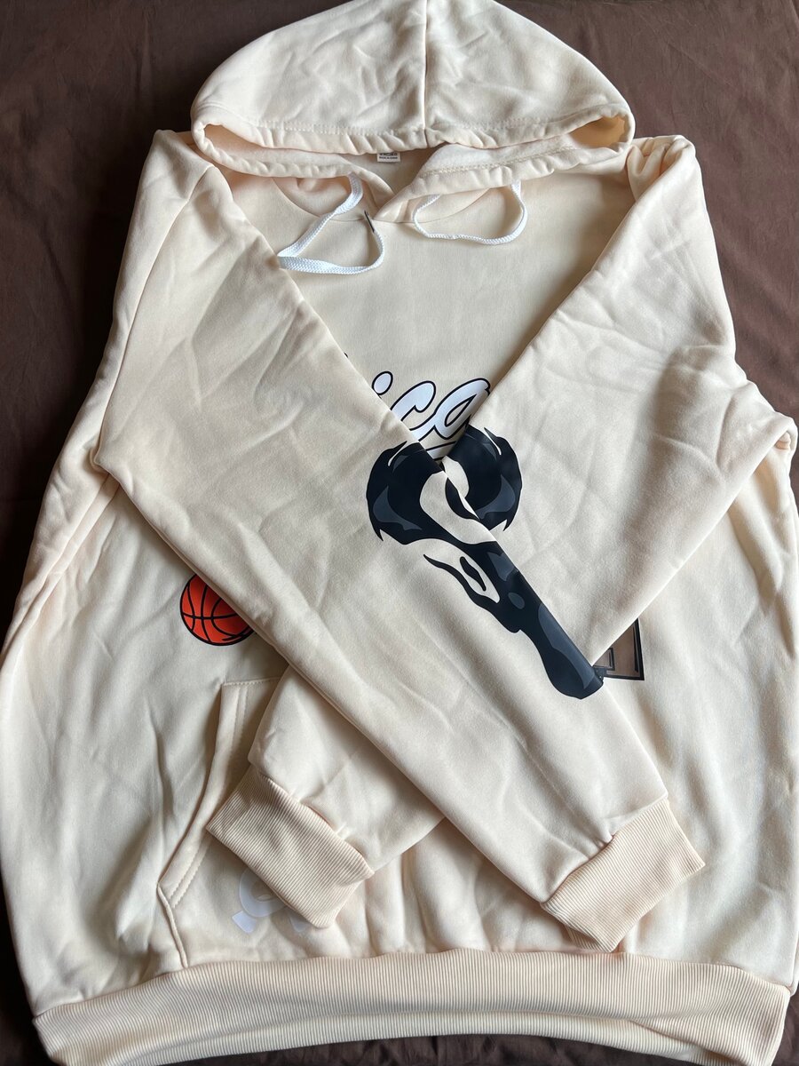 Sweat à capuche "Chicago 77" beige