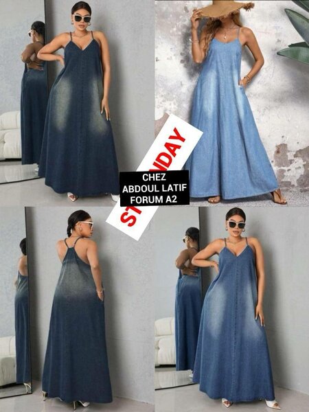 Robe longue en jean élégante