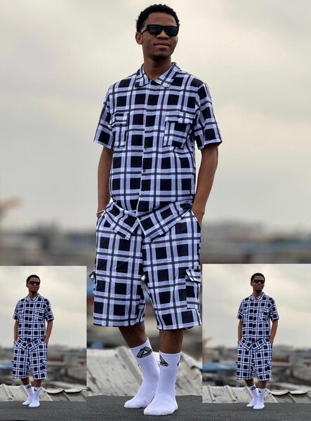 Ensemble chemise et short à carreaux