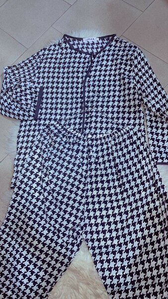 Pyjama doux en motif pied-de-poule