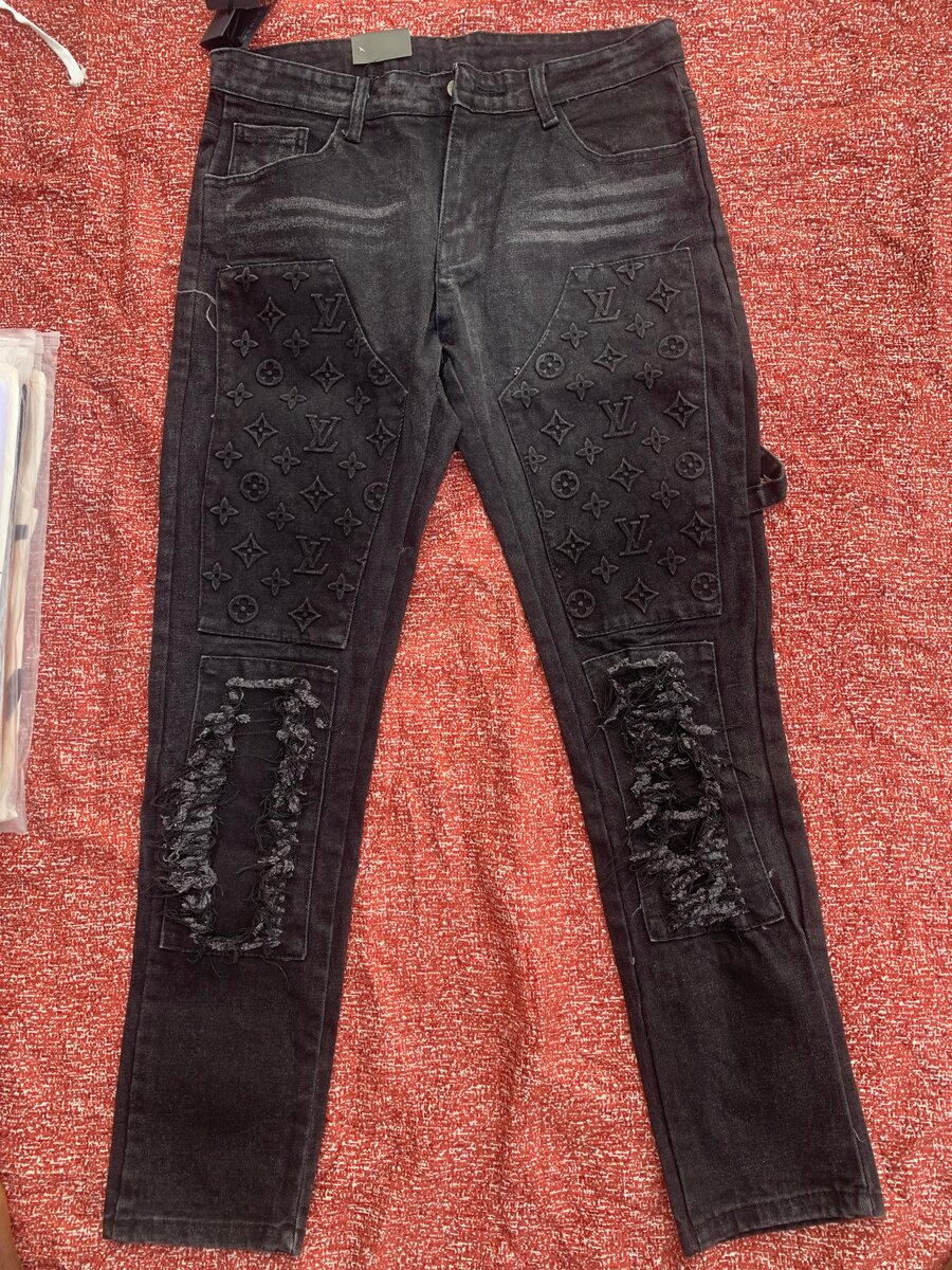 Jeans homme noir déchiré en denim