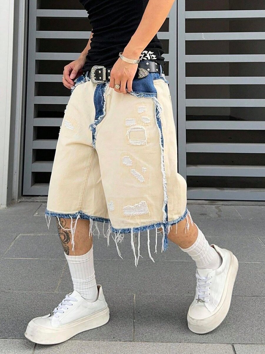 Shorts en jeans déchirés pour hommes