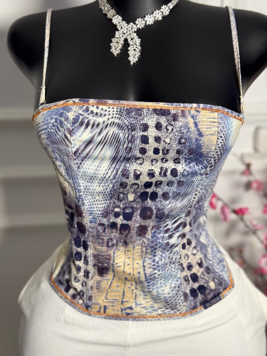 Corset bustier imprimé femme