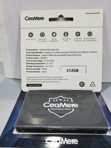 CeaMere Disque SSD 512GB Rapide