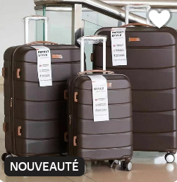 Valise rigide Marron - Taille au choix