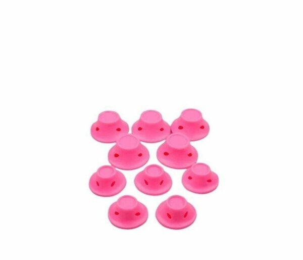Ensemble de 12/20 bigoudis en silicone rose