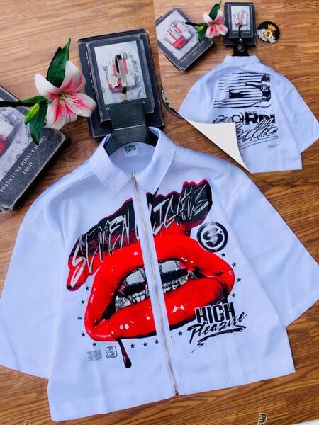 Chemise graphique en coton