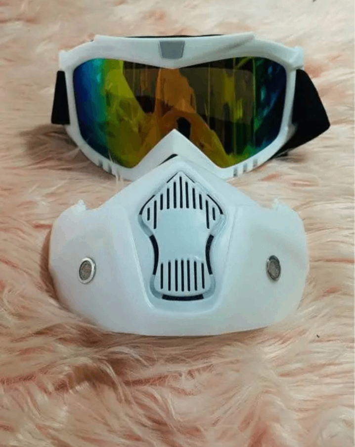 Masque de moto avec lunettes