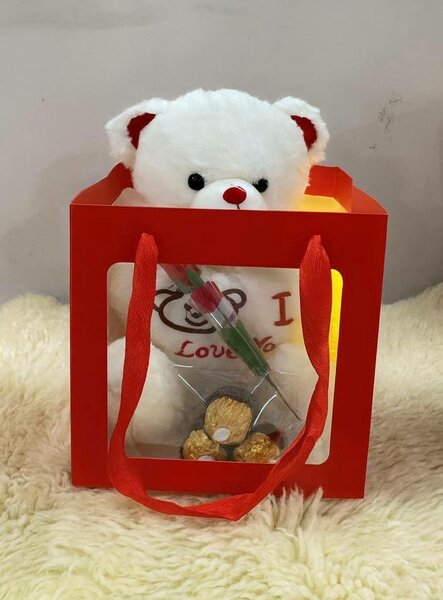 Cadeau Ours en Peluche avec Chocolats Ferrero