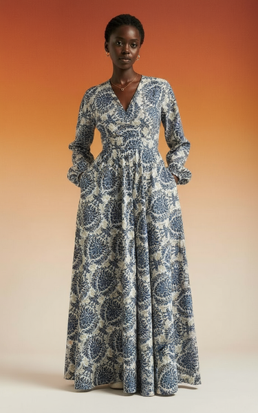Robe Longue Imprimée Élégante