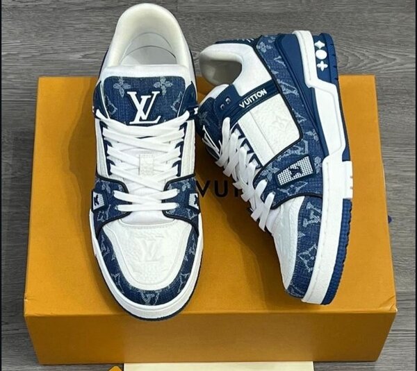 Baskets luxe LV bleu-blanc