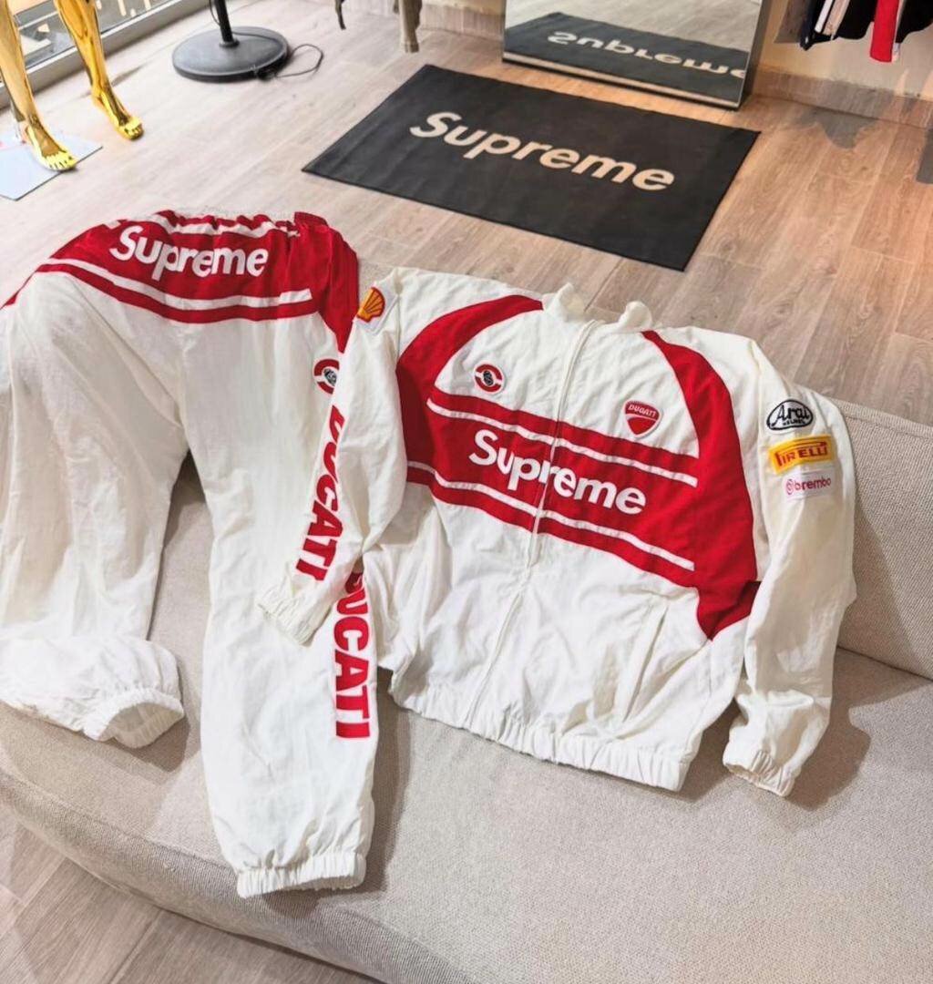 Supreme Tracksuit Homme Blanc Rouge