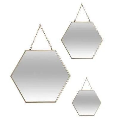 Miroirs hexagonaux muraux