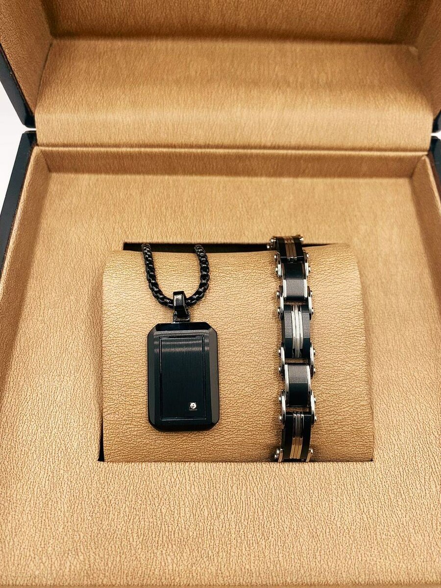 Set collier et bracelet homme élégant