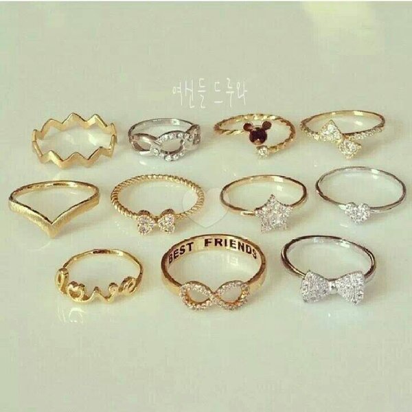 Lot de 20 bagues fantaisie en acier inoxydable