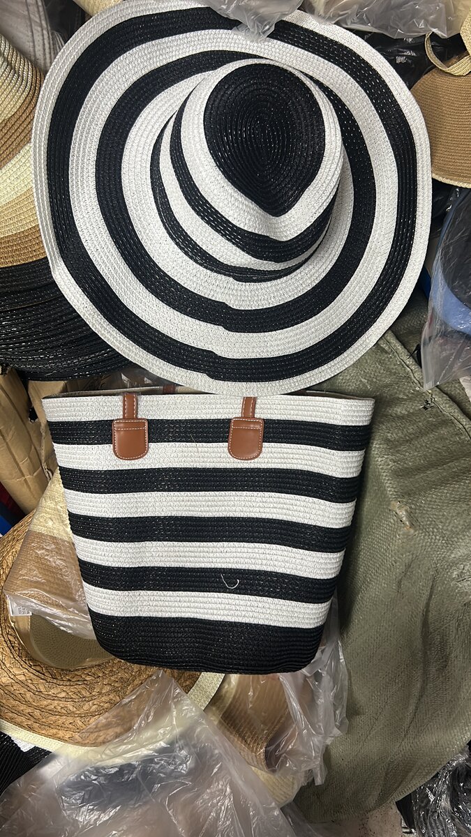 Chapeau et sac en paille