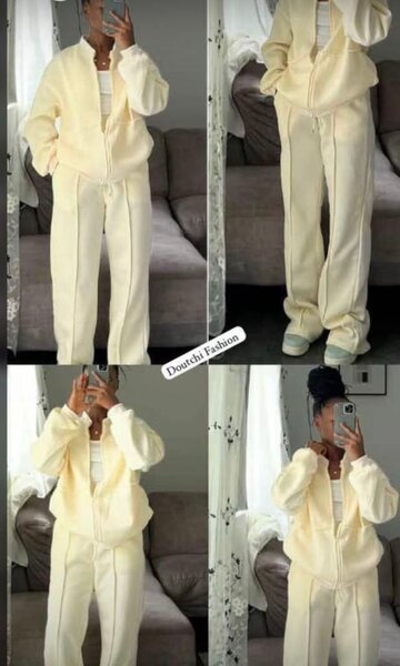 Ensemble survêtement femme couleur crème