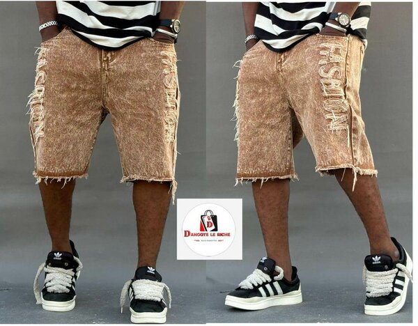 Shorts en jean déchiré homme