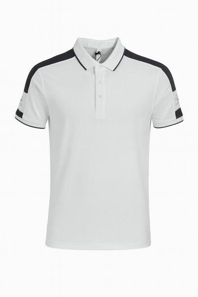 Polo blanc à rayures contrastées