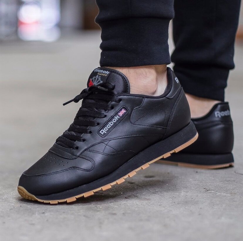 Sneakers Reebok classiques en cuir noir