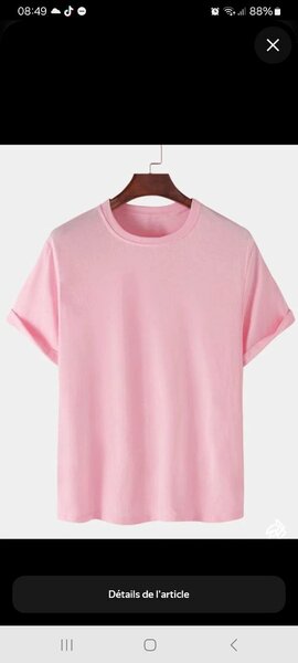 T-shirt rose basique unisexe