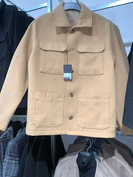 Manteau homme en laine beige