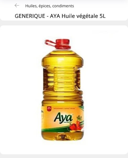 Huile végétale 5L Aya&Dinor