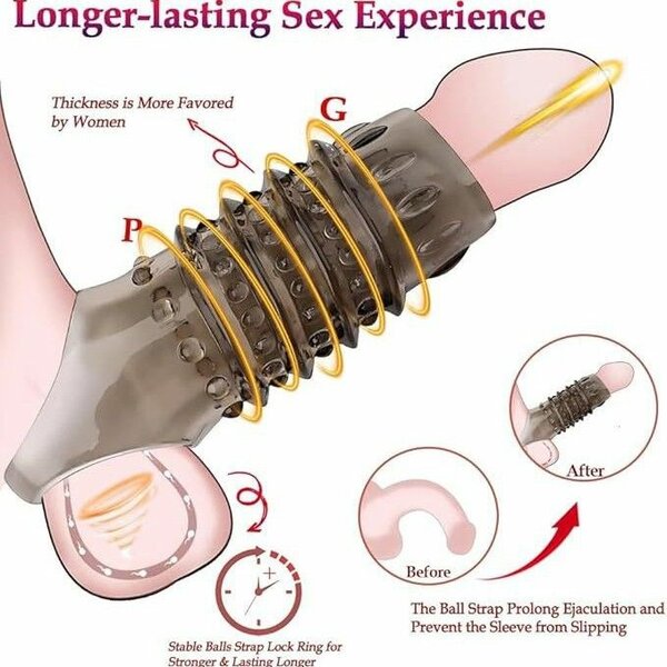 Manchette de pénis en silicone - Améliore l'érection et la durée