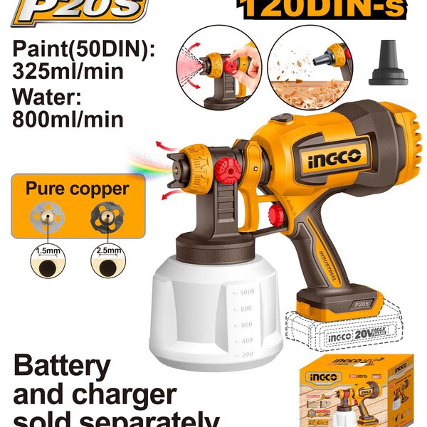 Pistolet à peinture sans fil Ingco