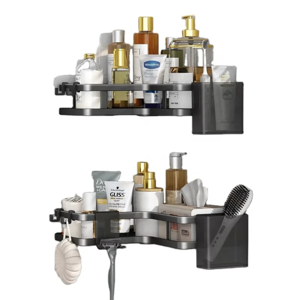 Étagère d'angle de salle de bain en acier inoxydable