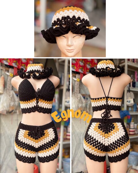 Ensemble de plage au crochet pour femme