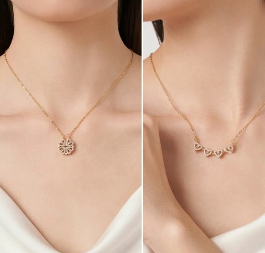 Collier en or avec pendentif en forme de cœur
