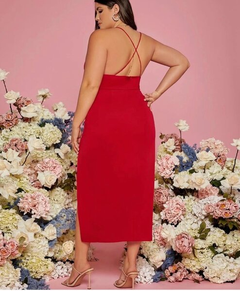 Robe Évasée Rouge Élégante