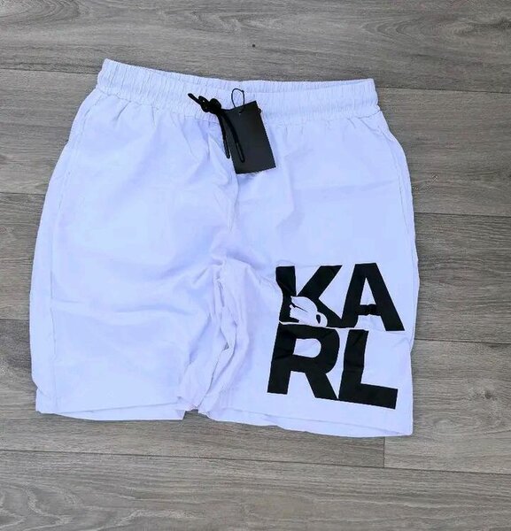 Short de bain homme Karl blanc