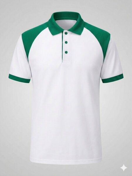 Polo homme vert et blanc