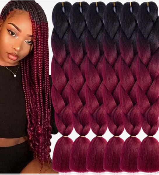 Tresses colorées synthétiques