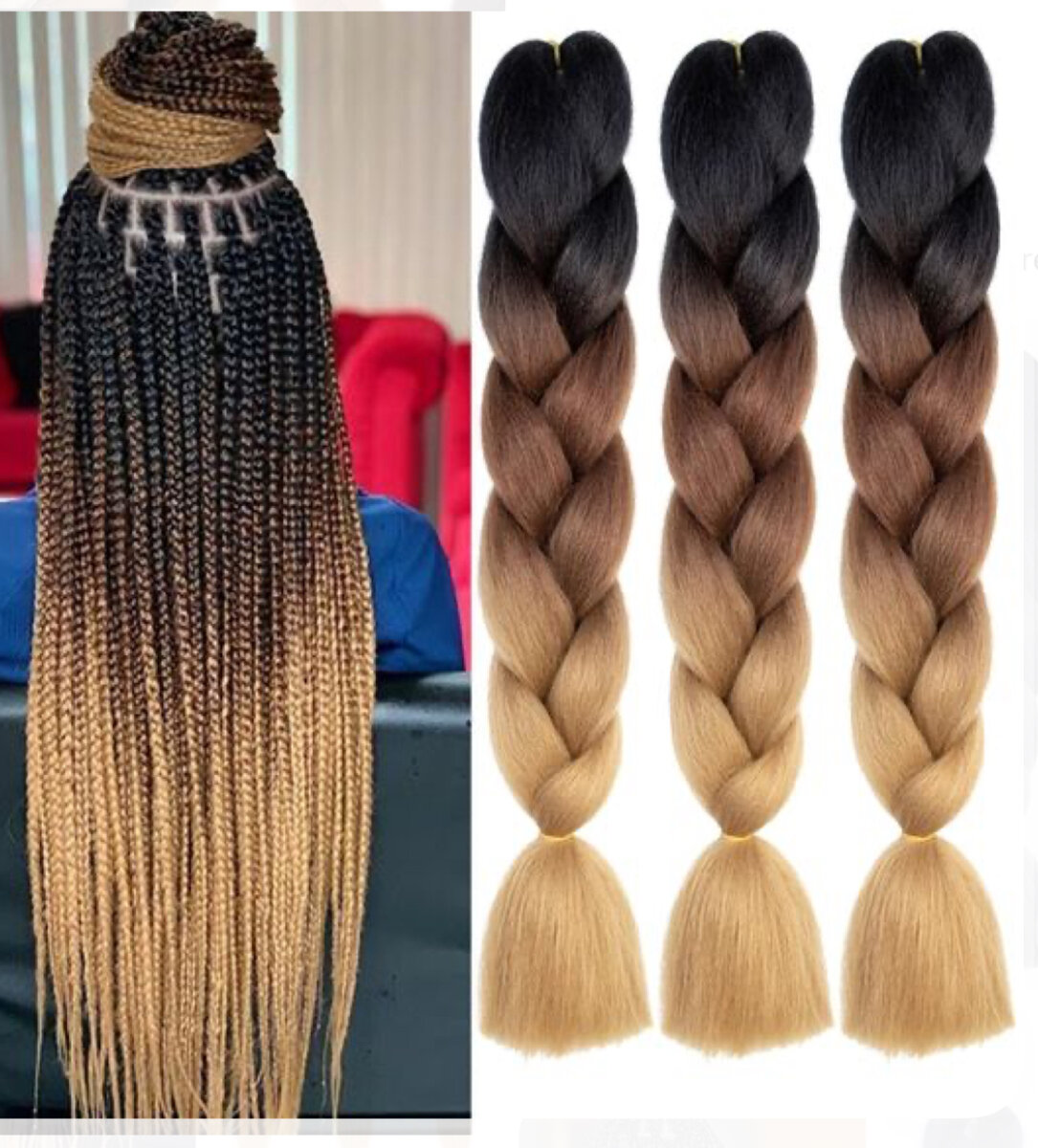 Tresses colorées synthétiques