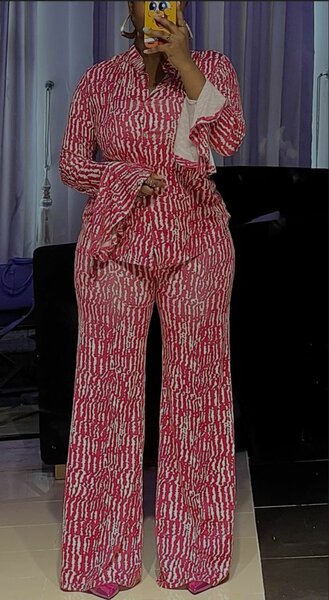 Élégant ensemble à motifs